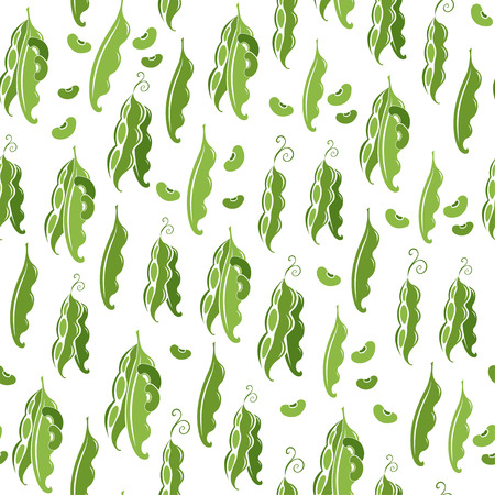 Seamless pattern with Beans. Vegetables vector backgroundのイラスト素材