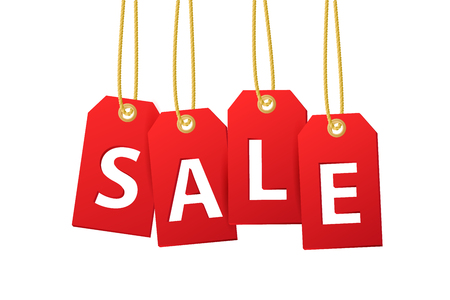 Sale tags isolated on white background. Vector illustration.のイラスト素材