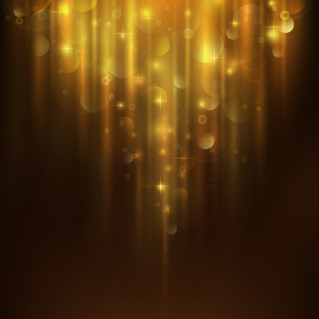 Gold abstract background with falling shiny lightsのイラスト素材