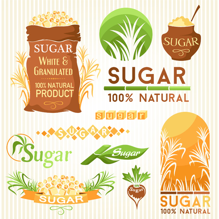 Sugar decorative elemnts. Labels, icons and symbols.のイラスト素材