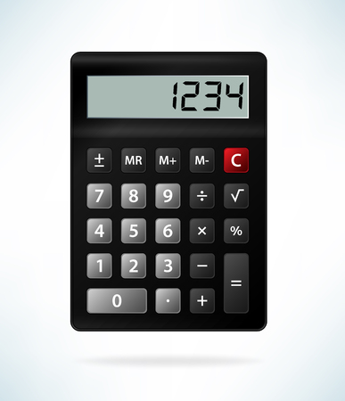 Electronic calculator isolated on light background. Vector illustration in realistic style.のイラスト素材