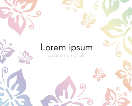 Frame from rainbow butterflies.のイラスト素材