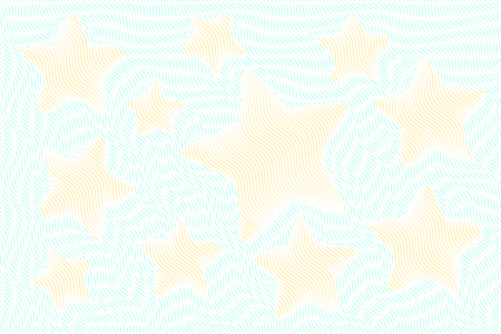 Certificate texture. Sea stars with waves. Background with thin line patternのイラスト素材