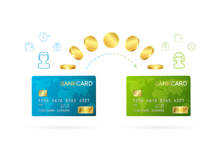 Money Transfer Or Online Banking Conceptual Vector Illustration