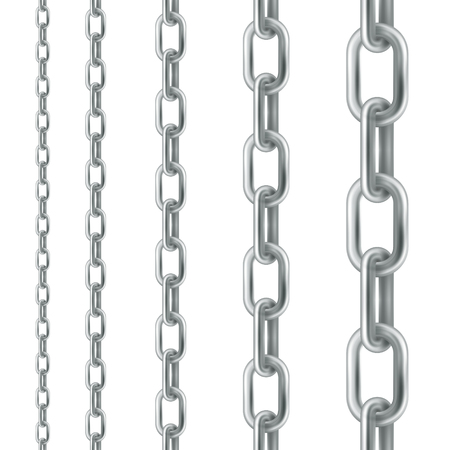 Silver chain design elements illustration.のイラスト素材