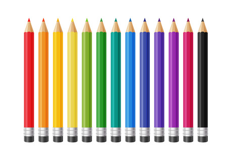 Colored pencils collection illustration.のイラスト素材