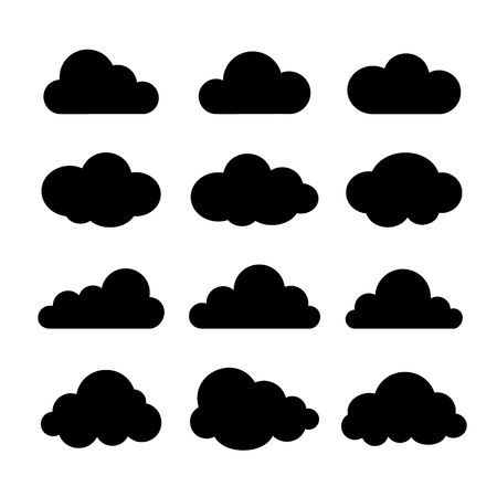 Cloud icons set. Vector illustrationのイラスト素材