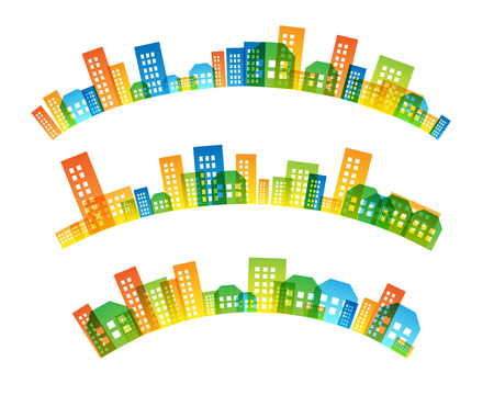City escape colorful decorations. Arc borders Vector illustrationのイラスト素材