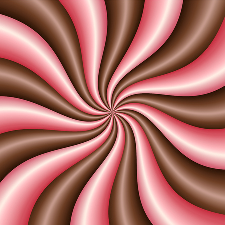 Chocolate and strawberry Cream swirl. Twist texture for package design of ice cream, yogurt, milk or other desserts.のイラスト素材