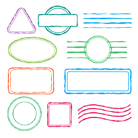 Post stamps with copy space. Isolated vector design elementsのイラスト素材