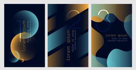 Abstract modern color posters with fluid geometric elements.のイラスト素材