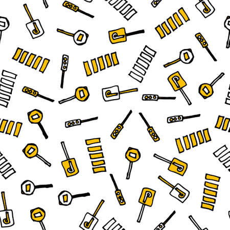 Kids pattern with road signs. Vector colorful seamless background in doodle style.のイラスト素材