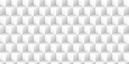 White geometric vector background with 3d texture from cubes.のイラスト素材