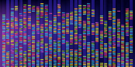 Big data or genome map background. Colorful abstract scientific banner.