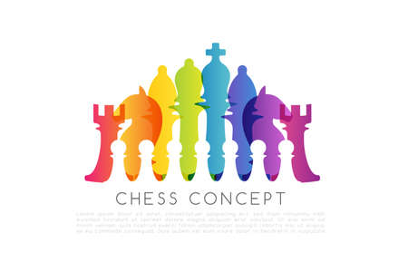 Chess colorful leadership or strategy conceptual illustration ..のイラスト素材