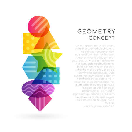 Geometrical colorful decoration. School conceptual vector vertical illustration ..のイラスト素材