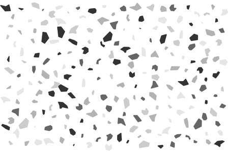 Terrazzo background. Decorative backdrop with granite mosaic texture. Black and gray quarts elementsのイラスト素材