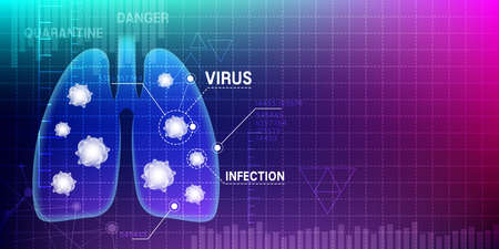 Lung infection vector illustration. Biotechnology abstract background ..のイラスト素材