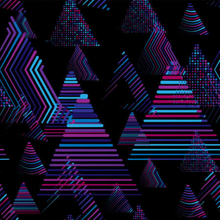 Sport pattern. Seamless background with randomly stripped and dotted triangle elements ..のイラスト素材