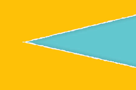 Ripped yellow paper on the blue background.のイラスト素材