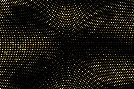 Gold halftone texture. Luxury holiday background. Vector illustration with dotted pattern ..