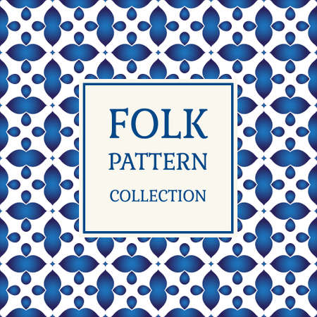 Ornamental tile pattern. Ceramic folk motif. Seamless background for fabric, paper or porcelain....