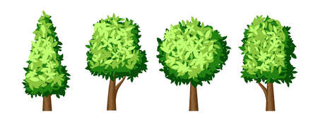 tree collection. Vector leaf design elements.のイラスト素材