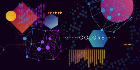 Futuristic style horizontal background. Abstract banner for technology or medical design with...