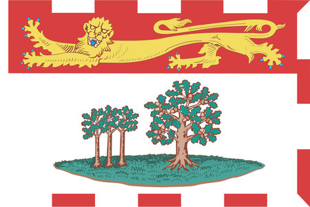 flag of the canadian province of Prince Edward Island vector illustrationのイラスト素材