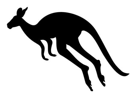 silhouette of an animal kangaroo vector illustrationのイラスト素材