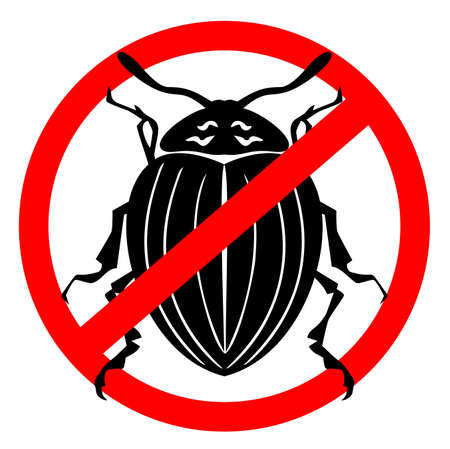 stop colorado potato beetle symbol vector illustrationのイラスト素材