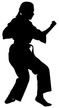 silhouette of a female athlete kata karate vector illustrationのイラスト素材