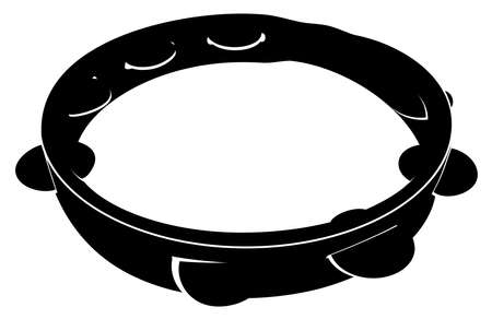 silhouette of a musical instrument tambourine vector illustrationのイラスト素材