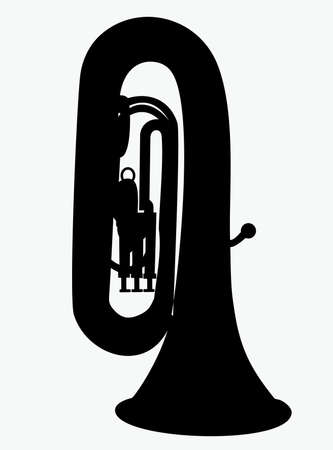 silhouette of a musical instrument tuba vector illustrationのイラスト素材