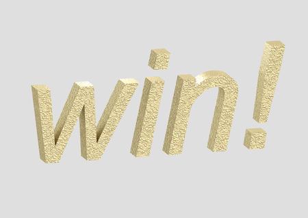 Isolated 3D Win in Golden letter