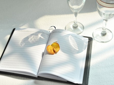 The window of a notebookの写真素材