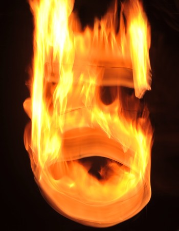 Nice warm fire on blackの写真素材