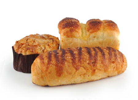 Bread in white background