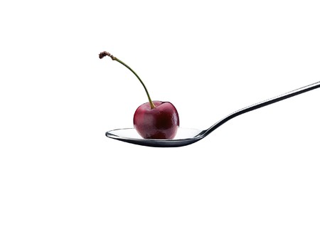 cherry on spoonの写真素材