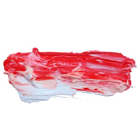 Vector grunge red brush strokes acrylic or oil paint isolated on white backgroundのイラスト素材