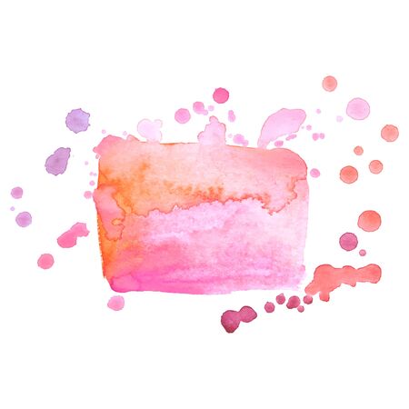 Colorful abstract watercolor stain with splashes and spatters. Modern creative background for trendy design.のイラスト素材