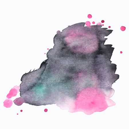 Colorful abstract watercolor stain with splashes and spatters. Modern creative background for trendy design. Vector illustration.のイラスト素材