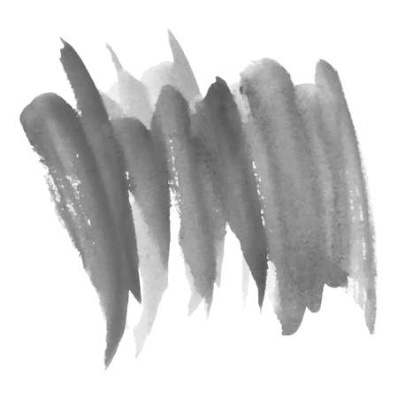 Isolated watercolor grayscale brush stroke. Vector illustration. Grunge texture for cards and flyers design.のイラスト素材