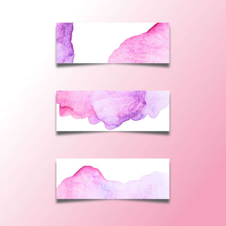 Set of abstract header banners with watercolors stains Eps10 vectorのイラスト素材