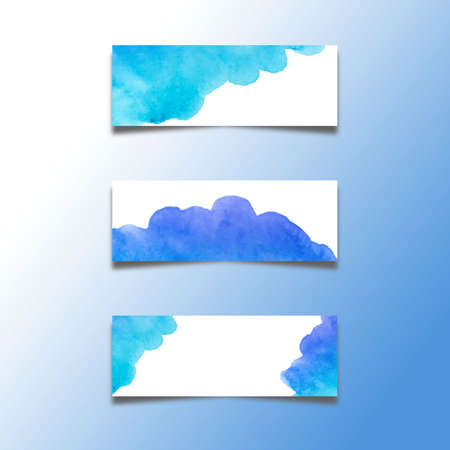 Set of abstract header banners with watercolors stains Eps10 vectorのイラスト素材