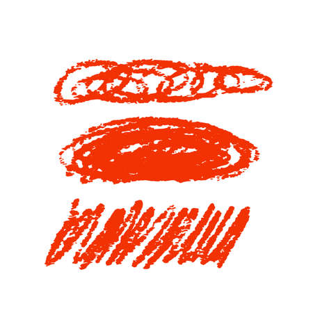 Red marker pen highlighter elements. Vector illustrationのイラスト素材