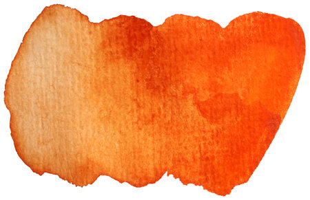 Abstract orange watercolor on white background. The color splashing in the paper. hand drawn.の写真素材