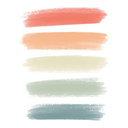 Color combinations catalog elements. Paint brush strokes.のイラスト素材