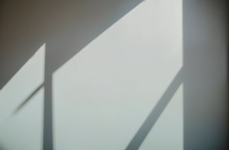 Shadow on white wall. Shadow of the window in the room. AI generatedの素材