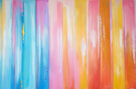 Colorful abstract background. Multicolored stripes of paint on the wall. AI generatedの素材